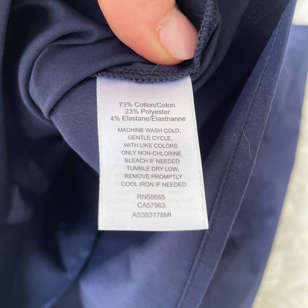 NWT - 1901 - Nordstrom's - Women's Ruffled Blouse - Navy - Size Medium - Picture 8 of 10